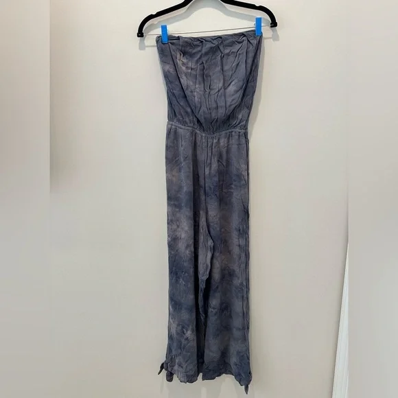 Free People Blue Strapless Jumpsuit - Picture 2 of 12